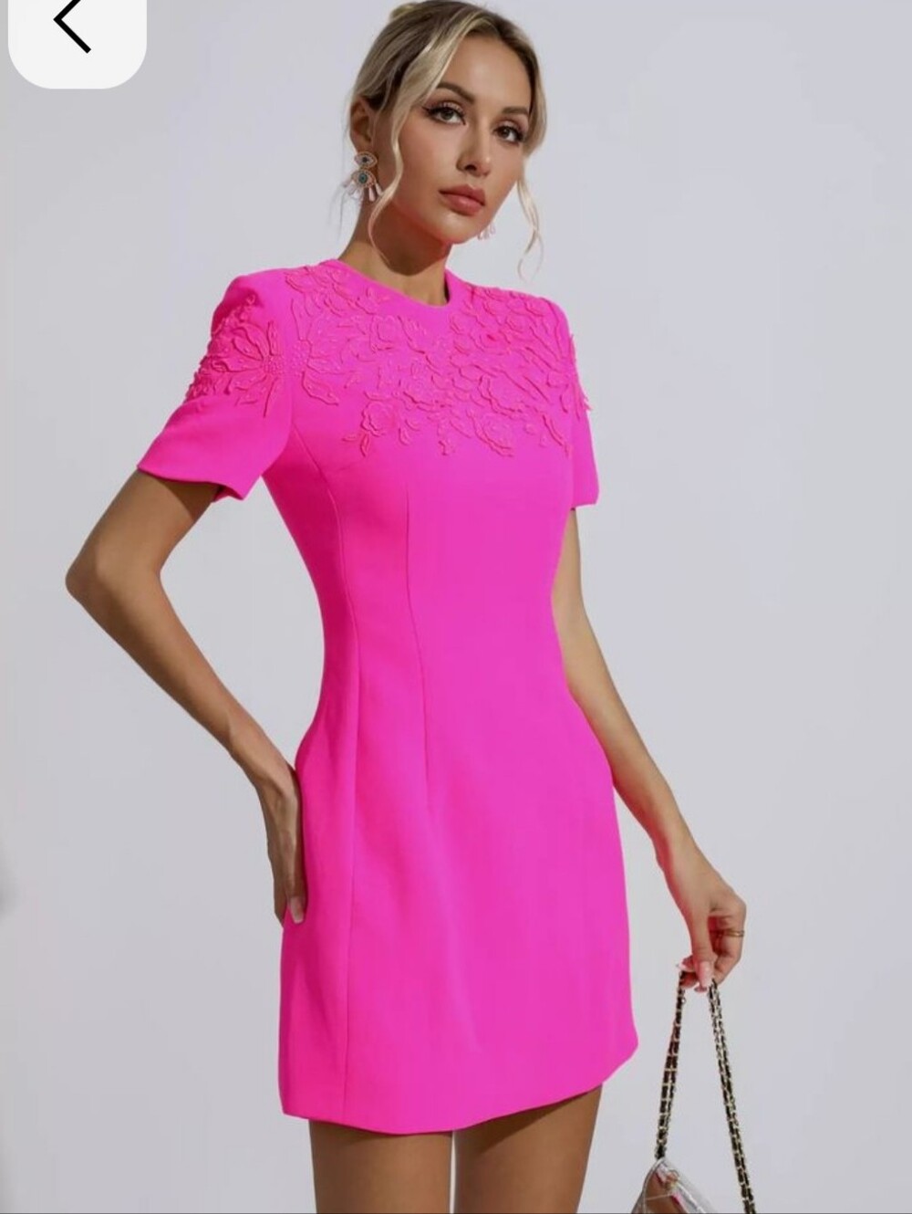 CATCHALL NWT SEQUINS PINK MINI DRESS SHORTS SLEEVES BACK ZIPPER WOMENS SZ SMALL